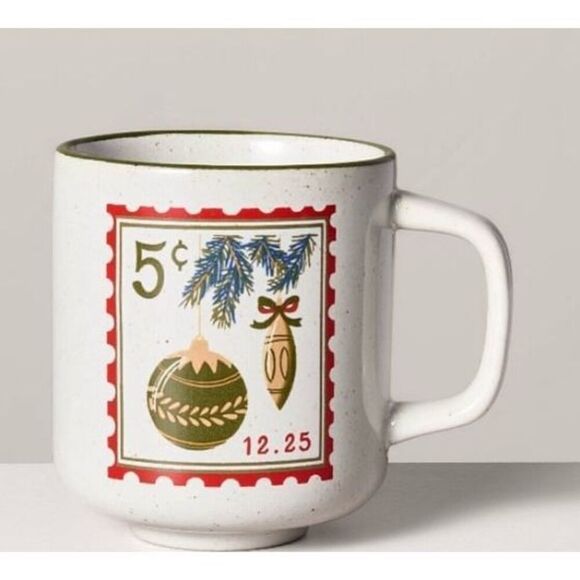 Hearth & Hand Magnolia Christmas Stamp Stoneware Coffee Mug - Picture 1 of 6